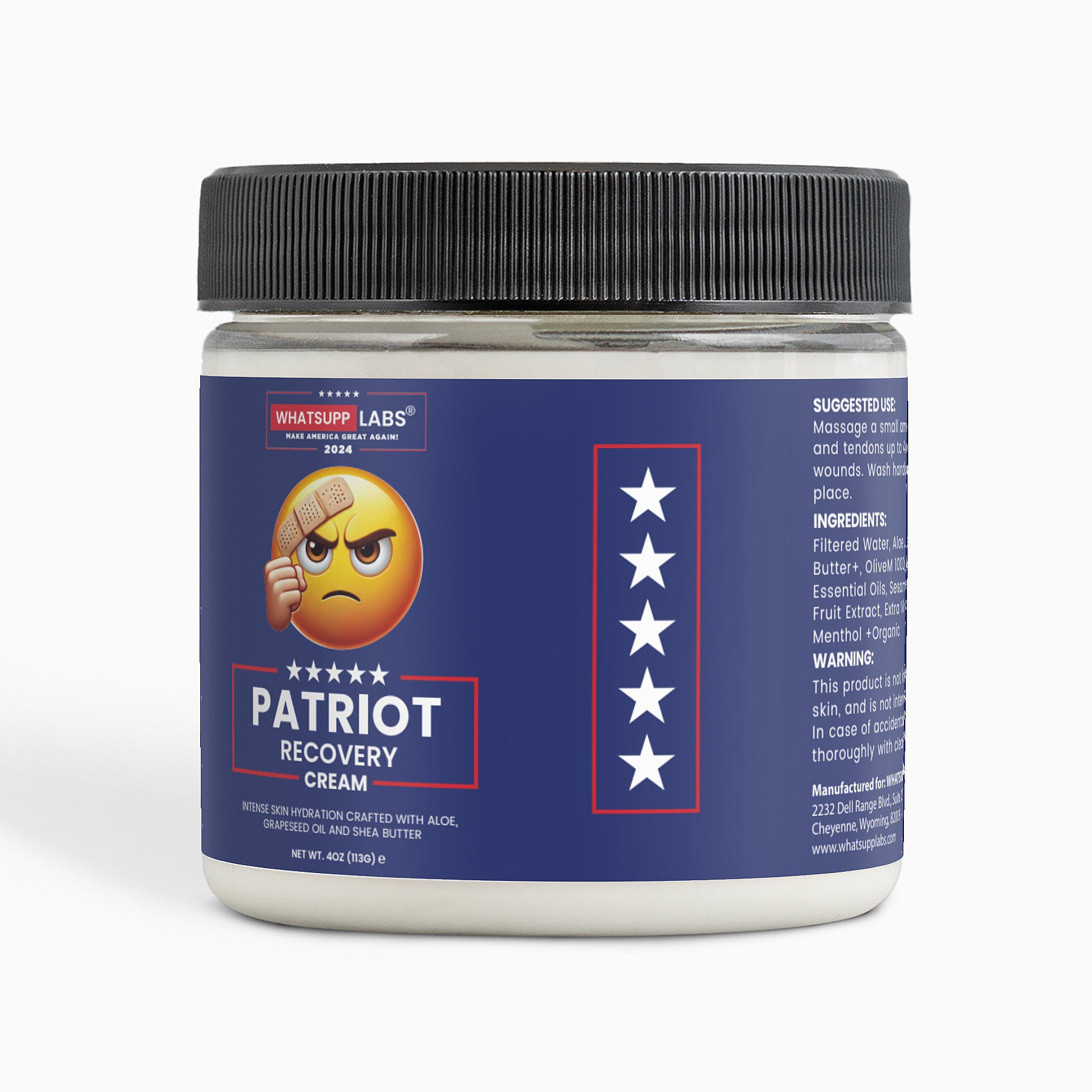 Patriot Recovery Cream TRUMP 2024 Limited Edition BLUE WHITE & RED